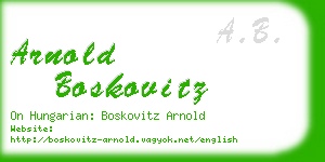 arnold boskovitz business card